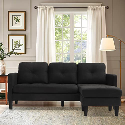 Grepatio Convertible Sofa Couch - L-Shaped Couch for Small Living Spaces