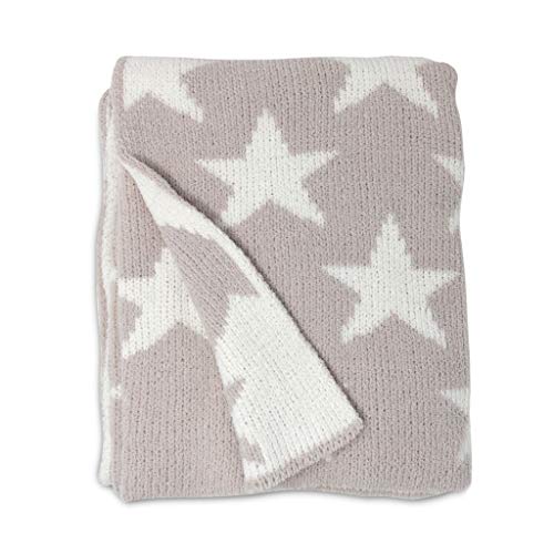 Grey Stars Chenille Soft Baby Blanket