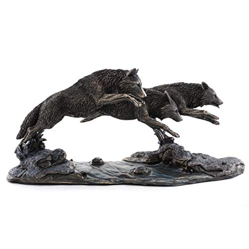 Grey Wolves on The Run Replica Statue