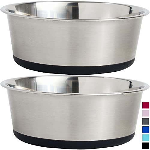 Grip Stainless Steel Dog Bowl Set