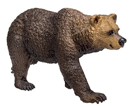 Grizzly Bear Figurine - Hand-Painted, Lifelike Model Figure