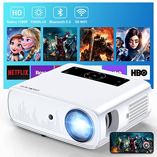 GROVIEW Projector: Native 1080P WiFi Bluetooth Projector