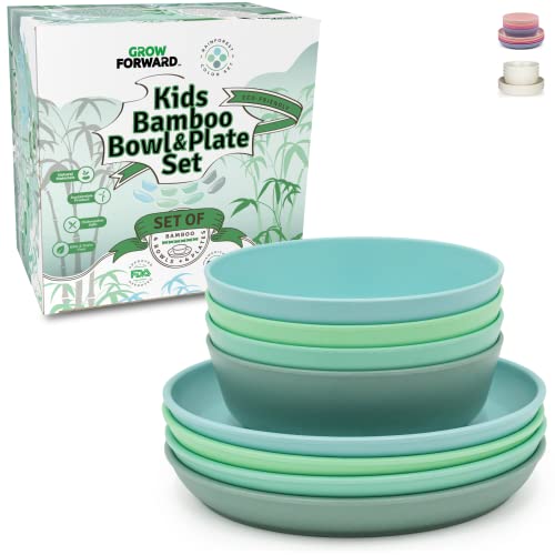 Grow Forward Kids Bamboo Plates and Bowls Set