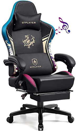GTPLAYER Gaming Chair with Bluetooth Speakers and Footrest