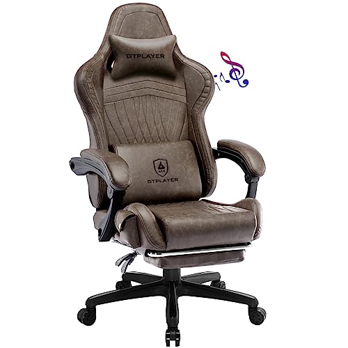 GTPLAYER Gaming Chair with Footrest and Bluetooth Speakers