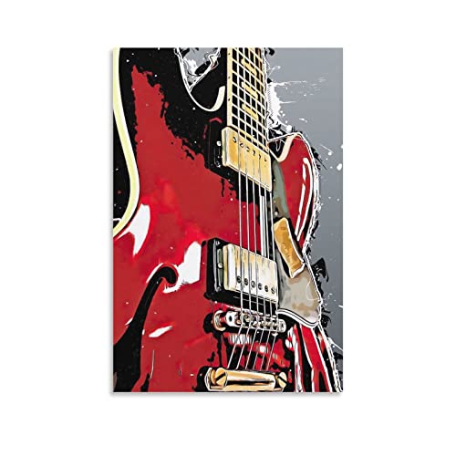 Guitar Poster Rock Music Decor, Vintage Guitar Wall Art, Posters for Room Aesthetics, Cool Poster for Music Studio, Music Classroom, Dorm, Apartment, Living Room, Bedroom, Guitar Lover, Men, Teens, College Students, Big Boys Room 12x18inch(frameless)