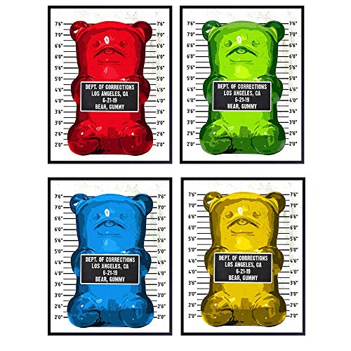 Gummy Bear Mugshot Set - Unique Pop Art Decor