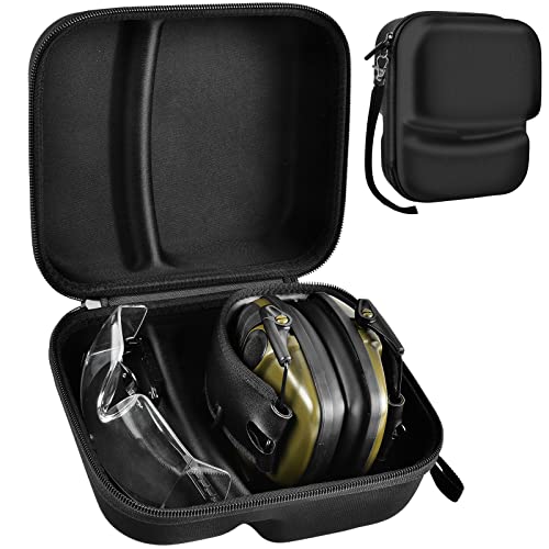 GWCASE Case Compatible with Walker's Razor Slim Electronic Earmuffs, Storage Holder for Howard Leight, for PROHEAR 016 Ear Protection Earmuffs, Carrying Organizer Bag for Shooting Glasses (Box Only)