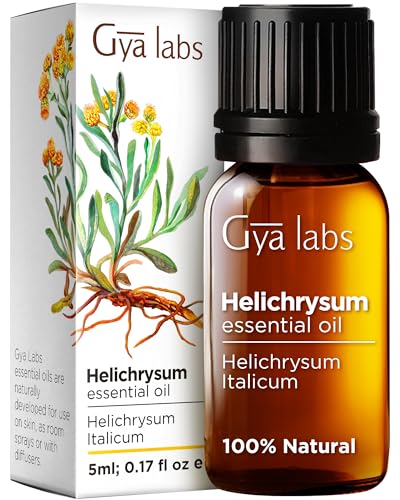 Gya Labs Pure Helichrysum Oil for Skin - Natural Helichrysum Essential Oil - Helichrysum Essential Oil Organic for Skin & Aromatherapy (0.17 fl oz)