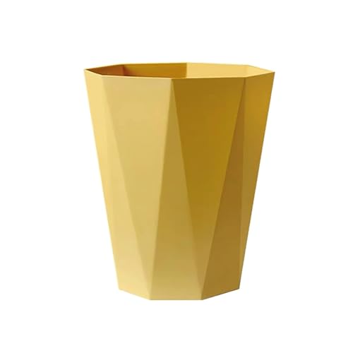 GYJ Wastebasket Nordic Style Diamond Shape Stylish Polygon Trash Can (Yellow)