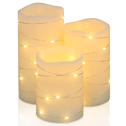 H-BLOSSOM Flameless Candles with String Lights
