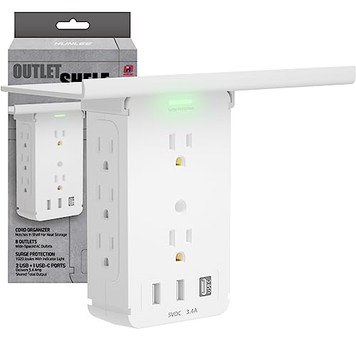 H Hunlee Outlet Shelf - Create Extra Space and Convenient Charging