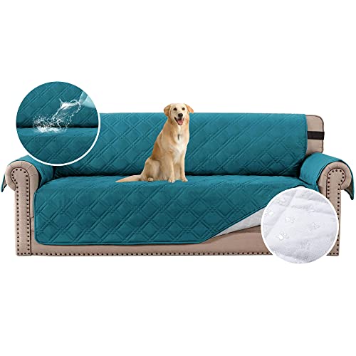 H.VERSAILTEX 100% Waterproof Sofa Slipcover Washable Sofa Cover Non-Slip Couch Cover for 3 Cushion Cover Furniture Protector for Pets Couch Slipcovers with Puppy Paw Silicone Backing(Sofa, Dark Teal)