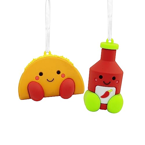 Hallmark Better Together Taco and Hot Sauce Magnetic Christmas Ornaments, Set of 2