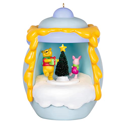 Hallmark Keepsake Plastic Christmas Ornament 2022, Disney Winnie The Pooh A Smallish Gift, Light and Motion