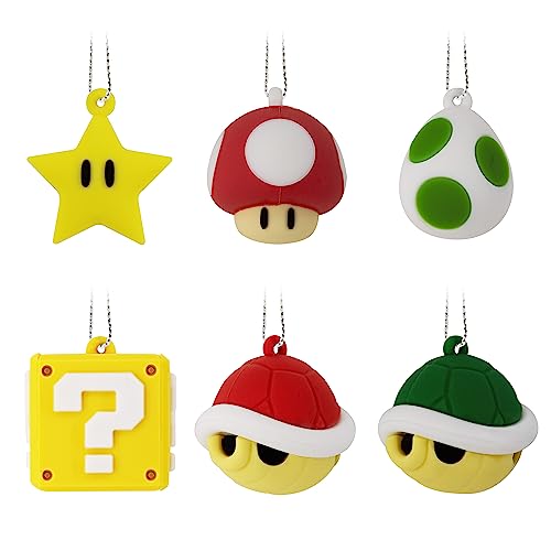 Hallmark Nintendo Super Mario 1" Miniature Christmas Ornaments, Set of 6 Mini, Shatterproof