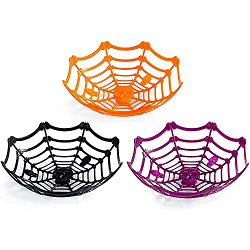 Halloween Spider Web Bowl and Skulls Candy Bowls Set