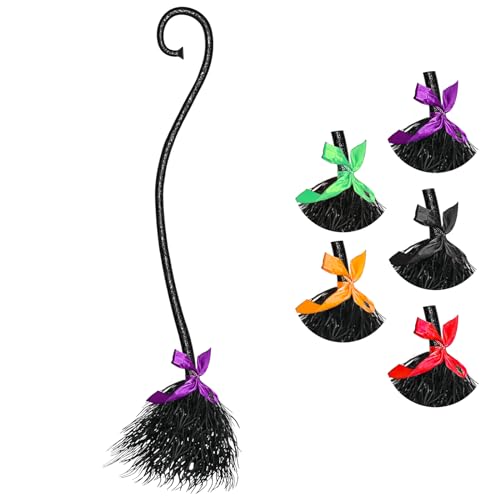 Halloween Witch Broom with Ribbons for Kids