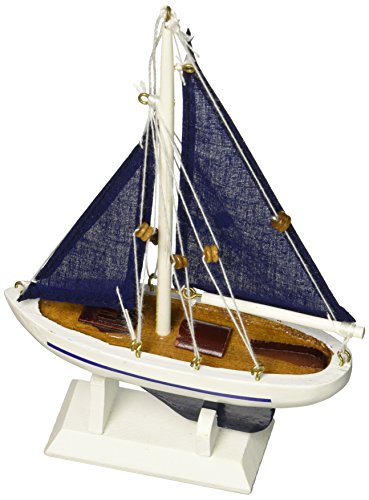 Hampton Nautical Blue Sailboat with Blue Sails Christmas Tree Ornament 9" - Model Boat - Nautical Christmas Tree Decoration