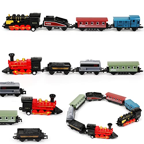 Hanaive Small Alloy Retro Steam Train Toys