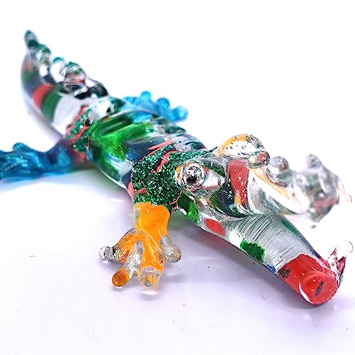 Hand Blown Glass Collectible Miniature Crocodile Figurines