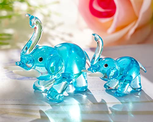 Hand Blown Glass Elephant Figurines