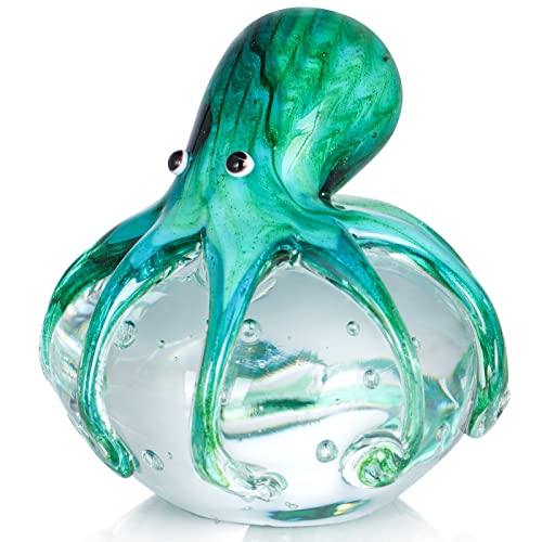 Hand Blown Glass Octopus Figurine