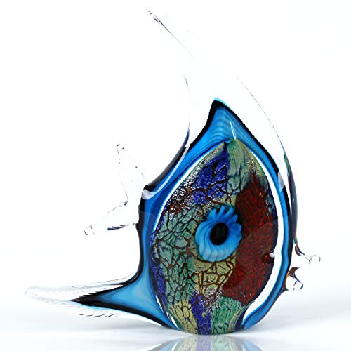 Hand Blown Glass Tropical Fish Figurines Ornament