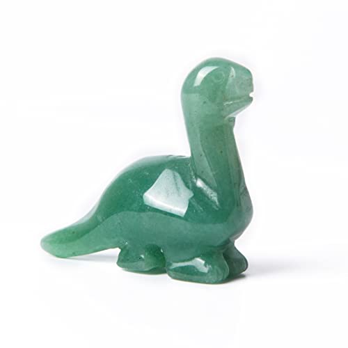 Hand Carved Gemstone Dinosaur Figurine Collection Decor (Green Aventurine)