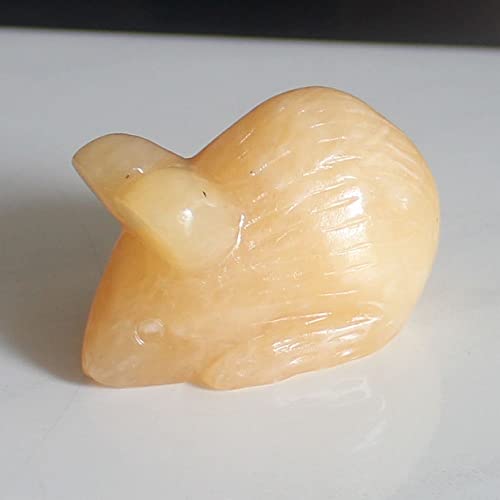 Hand Carved Gemstone Rat Figurine