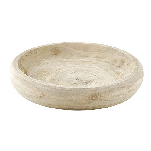 Hand Carved Paulownia Wood Fruit Bowl