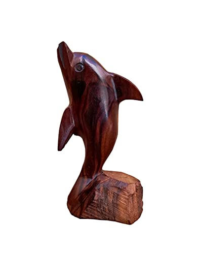 Hand Carved Wood Dolphin Sea for Home Decor