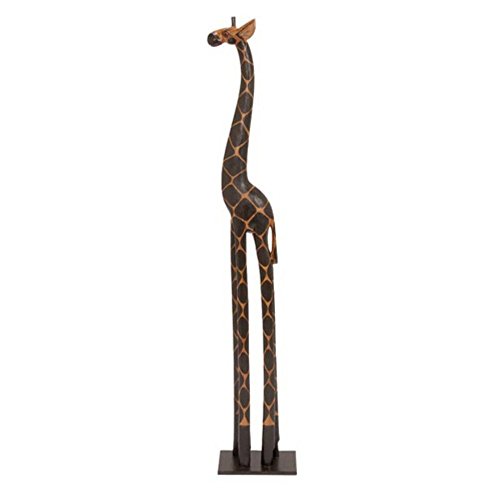 Hand Carved Wooden African Baby Giraffe Statue