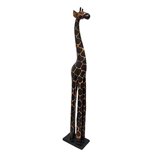 Hand Carved Wooden Giraffe Sculpture