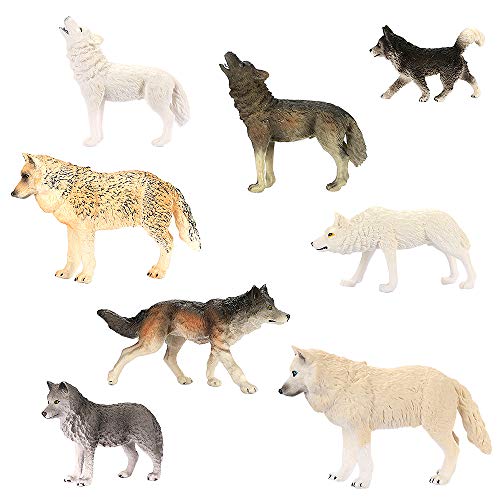 Hand-Drawn Wolf Figurine Toys 8Pcs