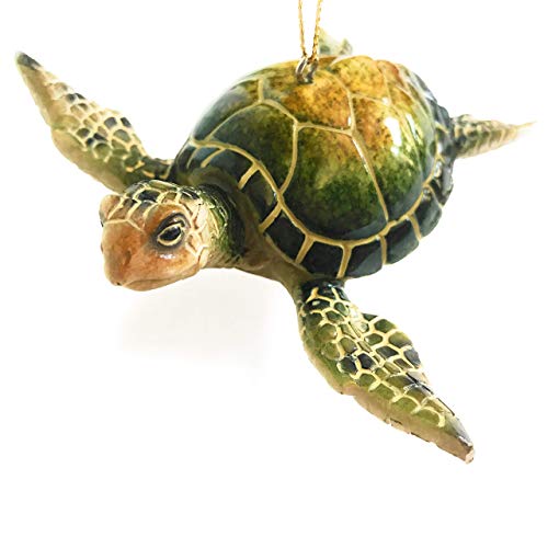 Hand-Painted Christmas Ornaments - Green Sea Turtle