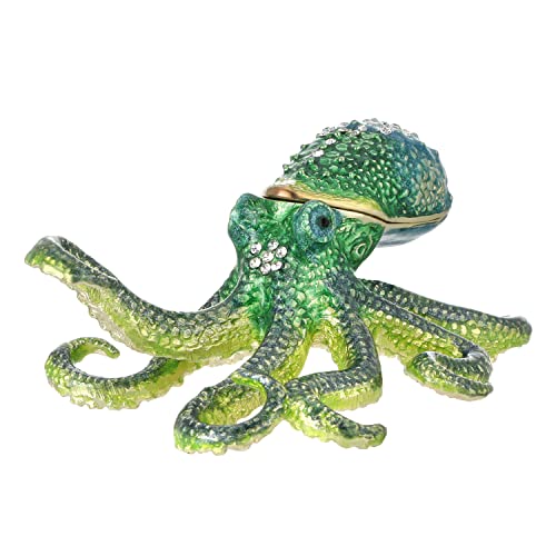 Hand Painted Enamel Octopus Trinket Box