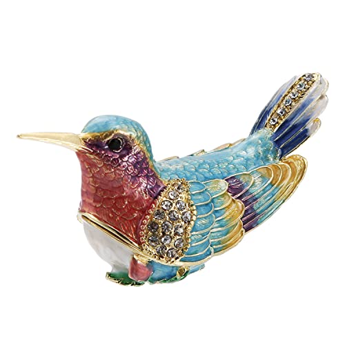 Hand Painted Hummingbird Trinket Box