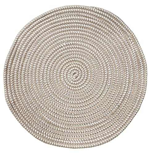 Hand Woven Round Area Rugs Living Room Bedroom Study Computer Chair Cushion Base Mat Round Carpet Lifts Basket Swivel Chair Pad Coffee Table Rug(2' Round, Light Camel)