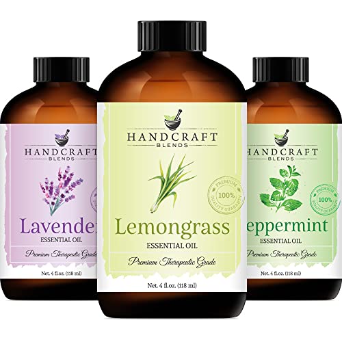 Handcraft Lemongrass, Peppermint, and Lavender Essential Oils