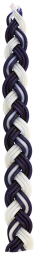 Handcrafted Braided Havdalah Candle - Blue/White