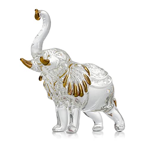 Handcrafted Glass Elephant Statue - Elegant Figurines for Home Decor