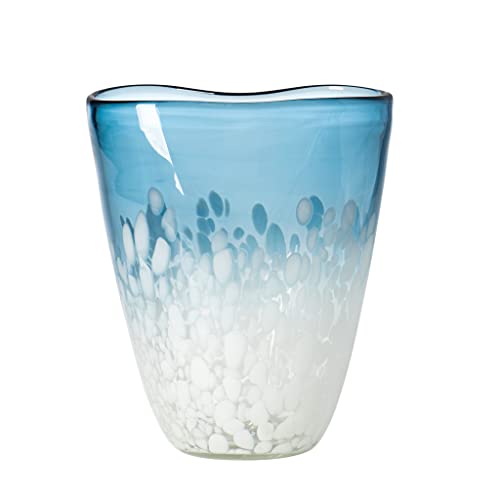 Handcrafted Murano Glass Vase - Ocean Wave Design