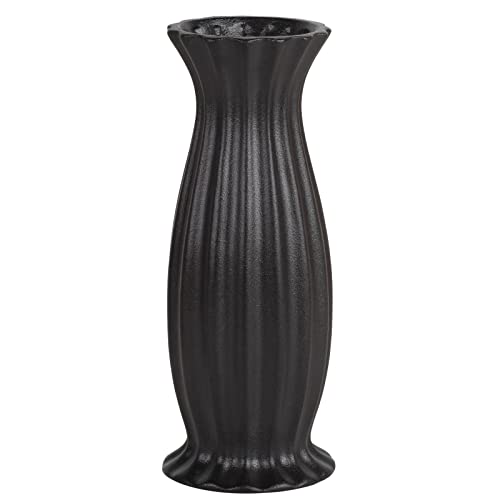 Handmade Black Ceramic Vase for Home and Office Decor