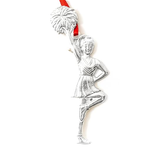 Handmade Cheerleader Gift - Metal Cheer Christmas Ornament
