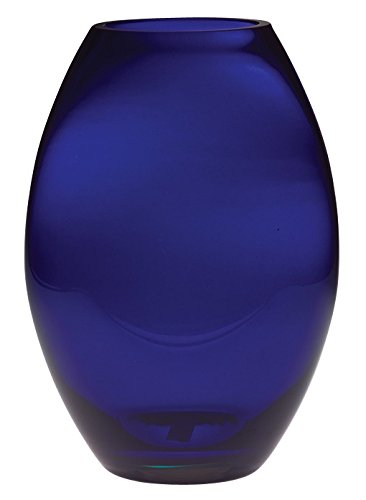 Handmade Cobalt Blue Glass Barrel Vase