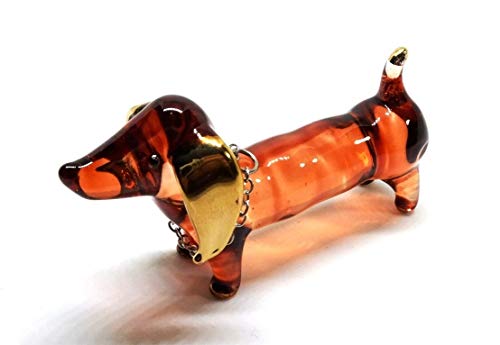 Handmade Dachshund Dog Blown Glass Art