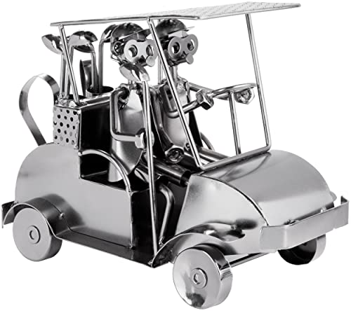 Handmade Metal Man Figure Golf Cart