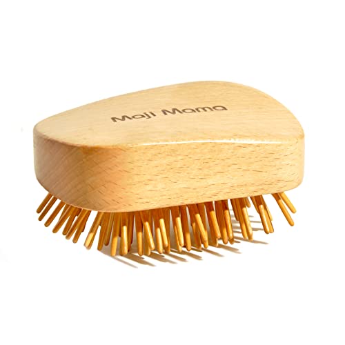 Handmade Natural Wooden Hair Brush Hairbrush with Bamboo Pins