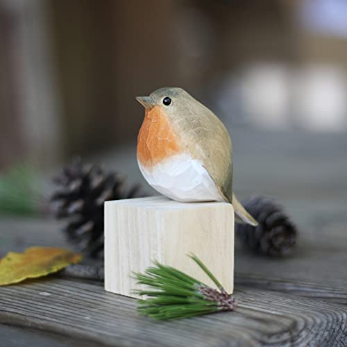 Handmade Wooden Carved Birds Decor
